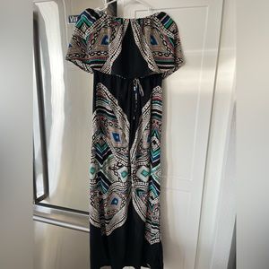 Strapless tie in-front maxi dress